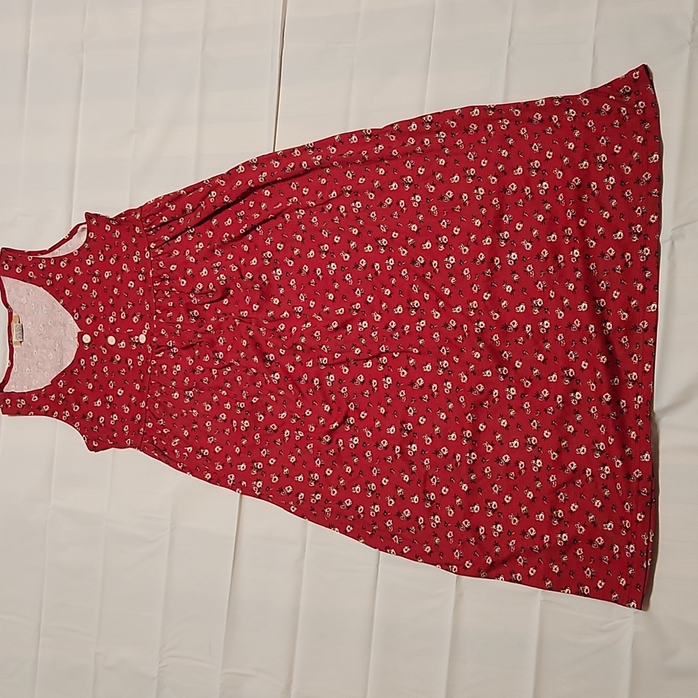 Vintage 1990's Sostanza  Red floral dress size small